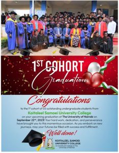 LIST OF 69TH GRADUATION – 22nd September, 2023