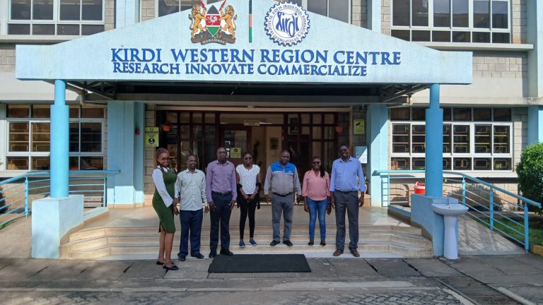 Bio Kenya Project team while on Policy dialogue engagement with the KIRDI Kisumu team that was responsible for the fabrication of 3 carbonizer units for the project. 
The Bio Kenya project team expressed thier gratitude to the KIRDI Engineers for the exemplary job they did. The KIRDI also thanked the Bio Kenya project for trusting them with the fabrication assigement and looked forward to more engagements.